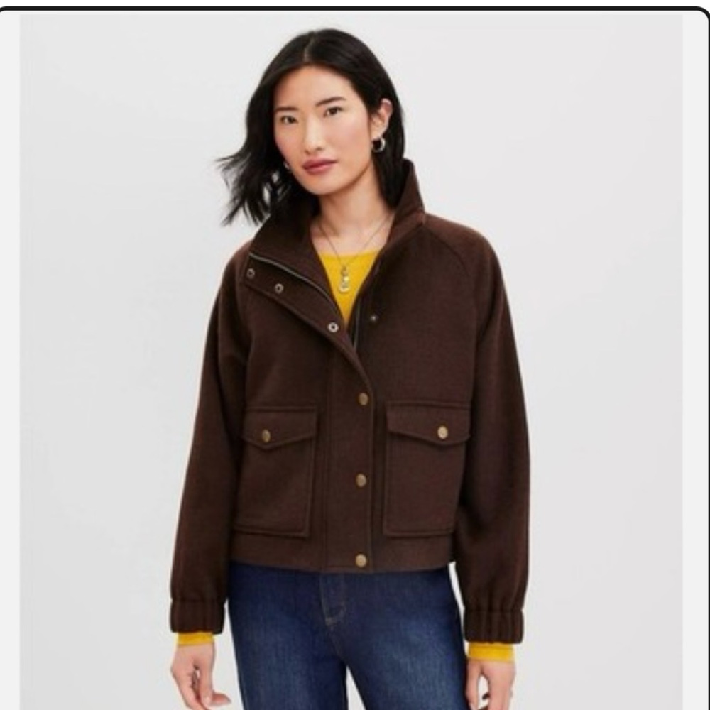 NWT Brown Funnel Neck Jacket